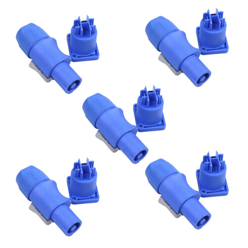 5 Set PowerCON Type A NAC3FCA+NAC3MPA-1 Chassis Plug Panel Connector