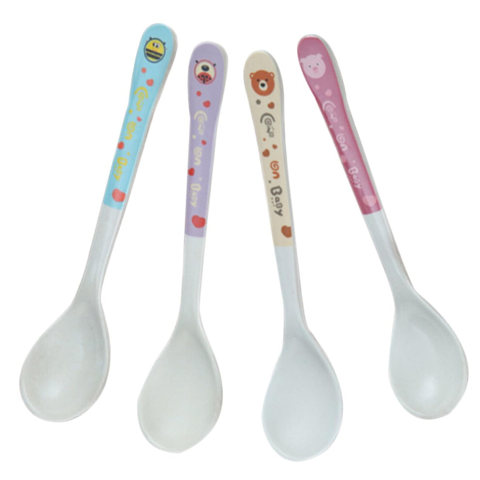 Totority 4Pcs Ergonomic Silicone Baby Feeding Spoons Set for Toddler SelfFeeding Training