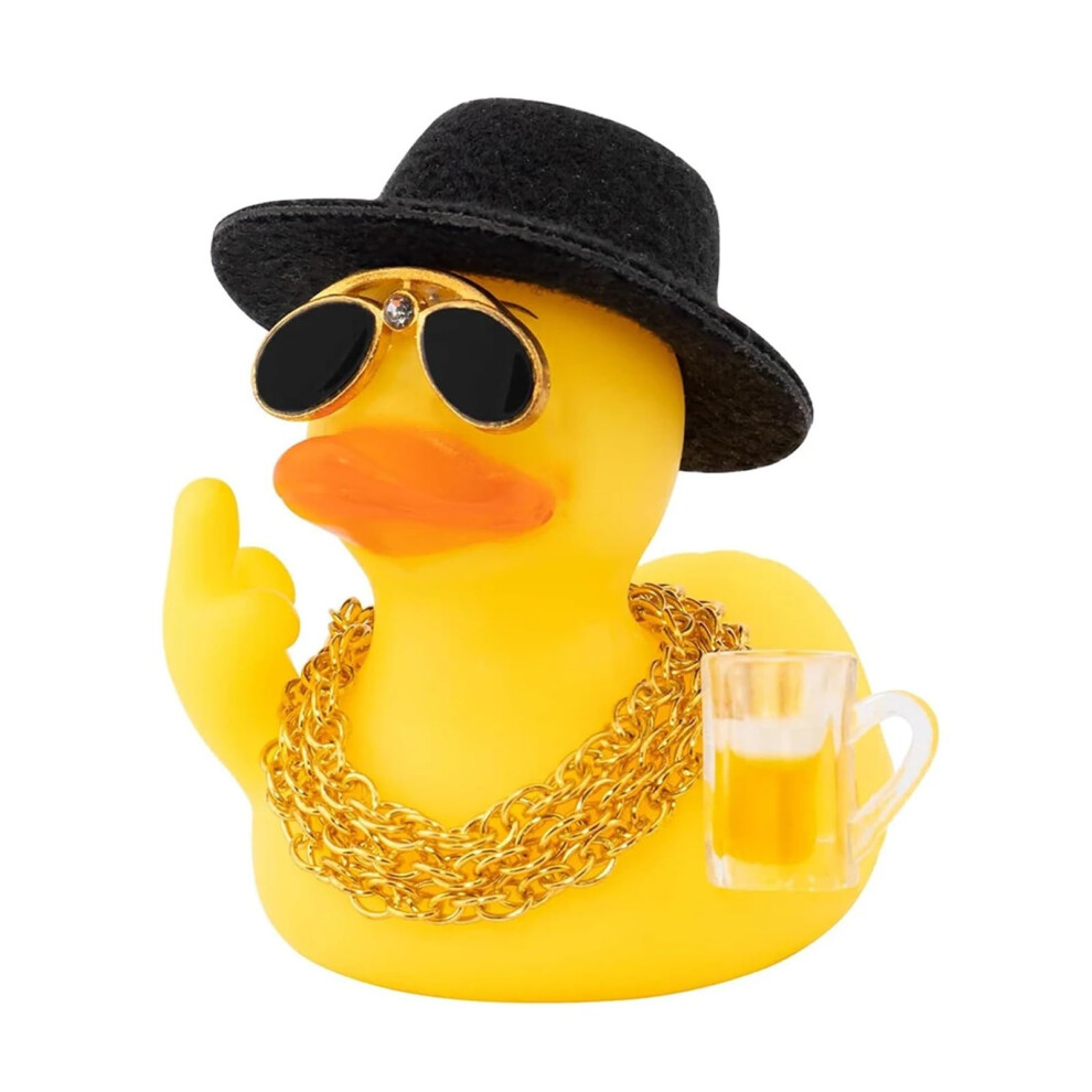 2Pcs Funny Rubber Middle Finger Duck Ornament Novelty Dashboard Decoration For Car And Office 9169991165318