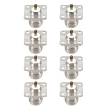 6X N Type Female Jack RF Coax Connector 4-Hole Panel Mount with Solder Cup,Silver