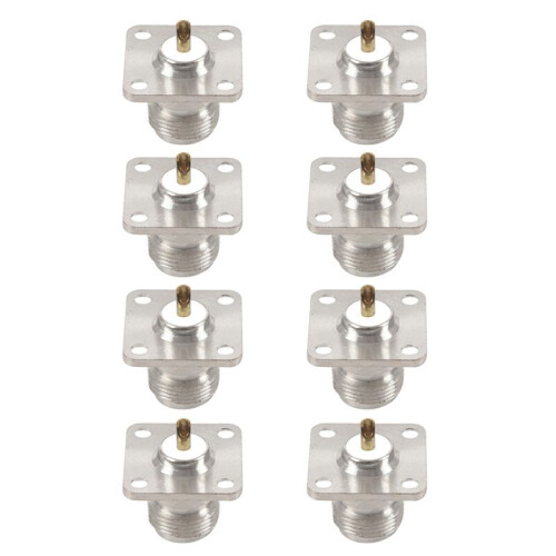 6X N Type Female Jack RF Coax Connector 4-Hole Panel Mount with Solder Cup,Silver