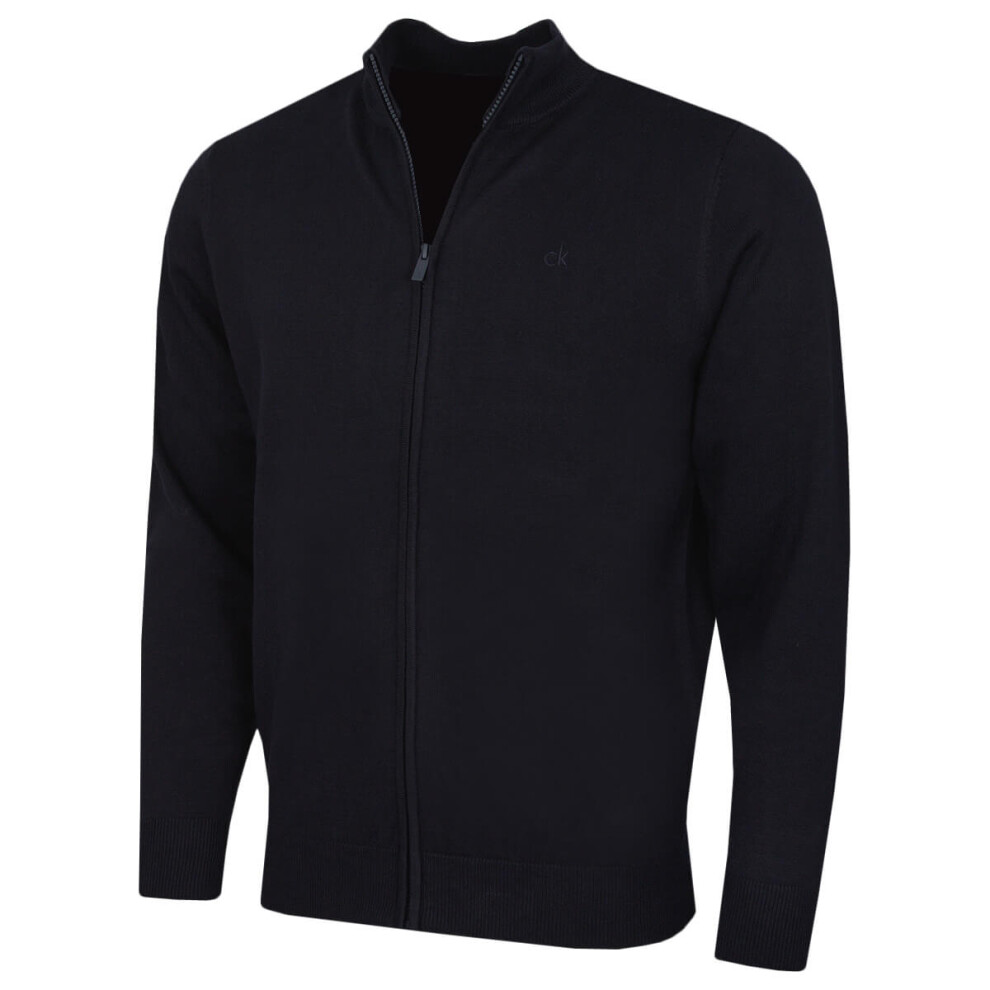 Calvin Klein (L, Navy) Mens 2026 Cleveland Full Zip Premium Golf Sweater