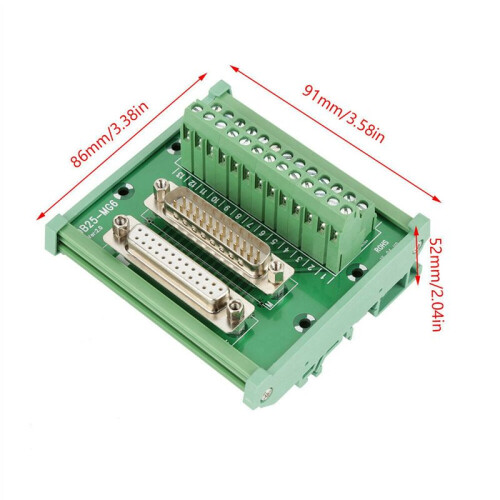 5X DB25 DIN Rail Mount Interface Module Male/Female Connector Breakout Board 2