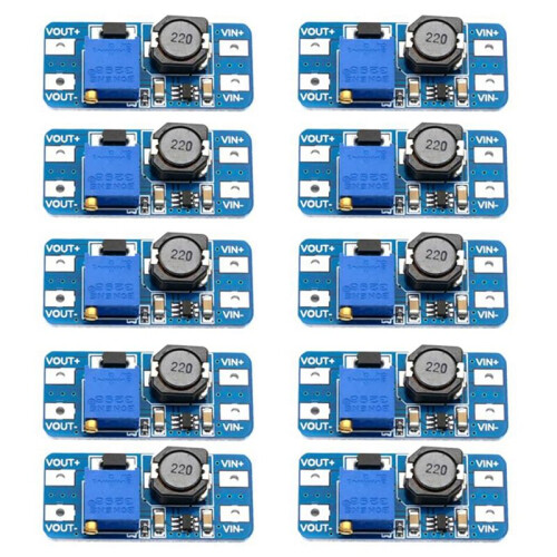 10PCS, MT3608, - Converter, Boost Regulator, USB Power Module, 2V-24V to 5V-28V, 2A Output, Micro-USB