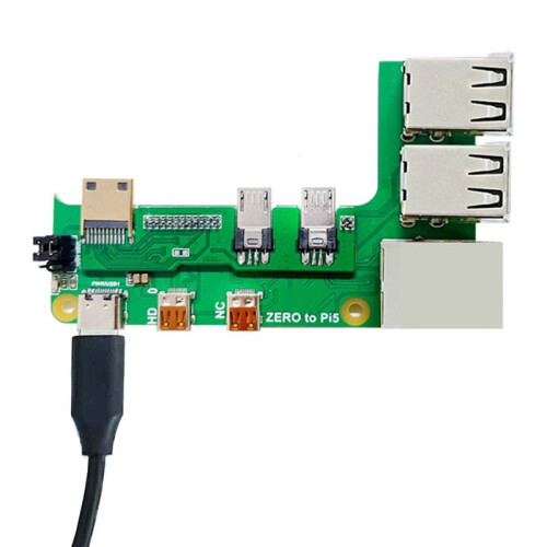 FöR Raspberry Pi Zero 2W Till PI5 Expansion Board Zero To Pi5 Interface Adapter Zero USB HUB RJ45 HAT 1