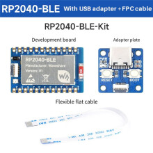 Waveshare RP2040-BLE Microcontroller Development Board+Adapter Board Dual-Mode BT 5.1 FPC 8PIN Port Multi-Function GPIO Pin