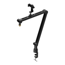 Supporto per Microfono Regolabile un 360 Gradi con Supporto per Telefono Supporto per Microfono con Braccio Resistente per Streaming Live