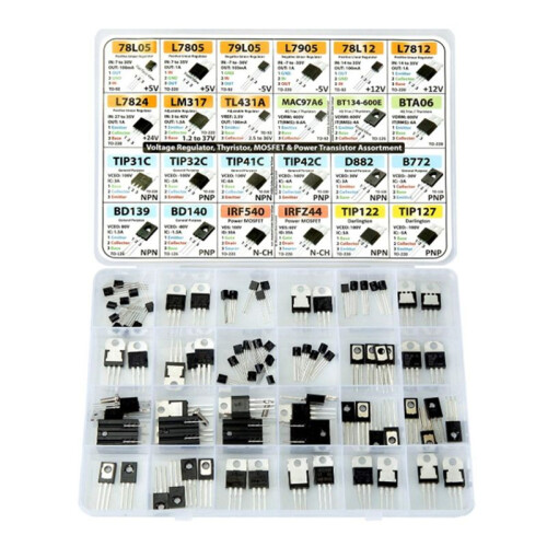 SOT-23 Electronic Components, Transistors, BJTs, MOSFETs, Diodes, Schottky, Switches, 24 Types 1