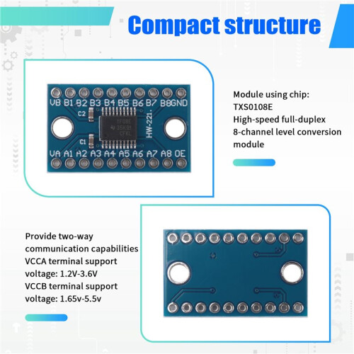 3.3V 5V TXS0108E 8 Channel Logic Level Bi-Directional Converter Module TXB0108 Mutual Convert Module 2