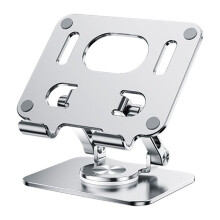 360 Rotation Tablet Holder Stand Height Adjustable Folding  Desk Stand Silver
