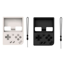 För MIYOO Game Console Silikonskyddsöverdrag, med Anti-Slip och Snöre Svart och Krämvit