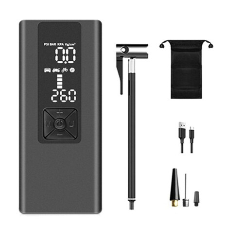 6000MAh Car Air Pump Wireless Portable Multi-Function Car Air Pump LCD Digital Display  Charging Treasure
