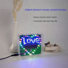 DIY Electronic Kit Colorful LED Flash Love Heart DIY Remote Control Soldering Project Kit Valentine'S Gift Without Shell