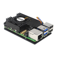 Für Raspberry Pi 5 AluminiumgehäUse CNC-GehäUse Aktive und Passive KüHlung LüFtergehäUse RPi 5 MetallgehäUse