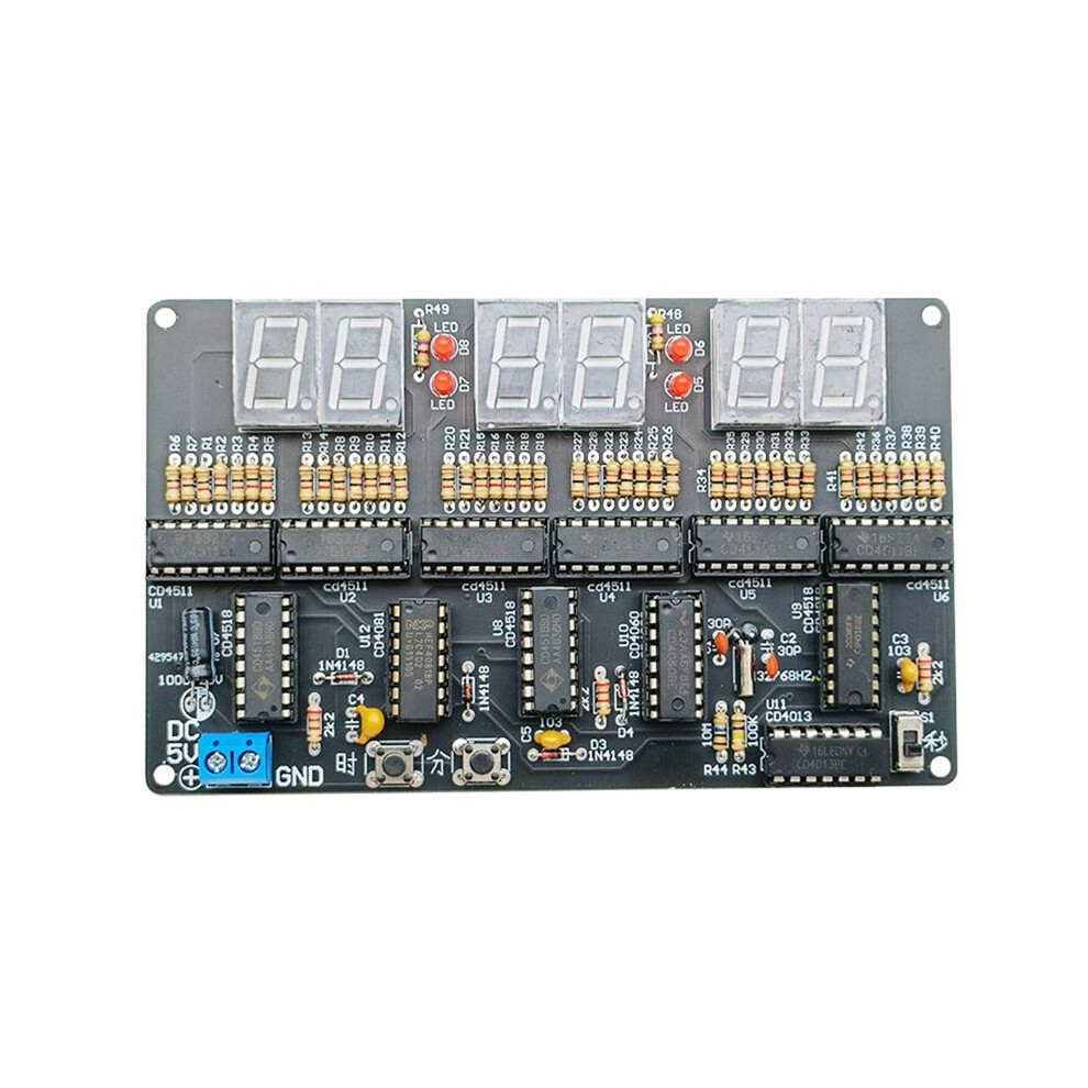 4.5V-5.5V 6-Bit Digital Circuit Clock Kit Electronic Clock Teaching And Training Welding Production Diy Parts 4711824121265