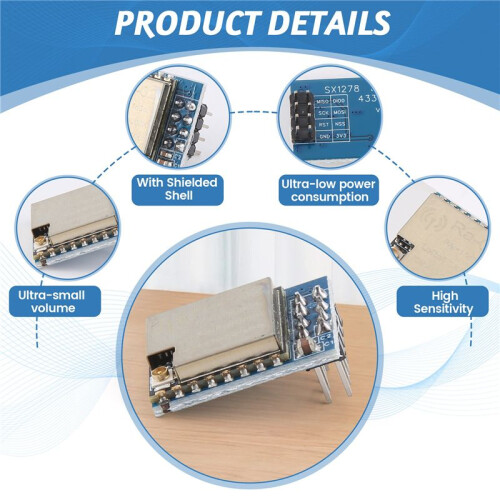Development Board Module SX1278 LORA Spread Spectrum Wireless Module/433MHZ Wireless Serial/UART Interface/RA-02 Module 2