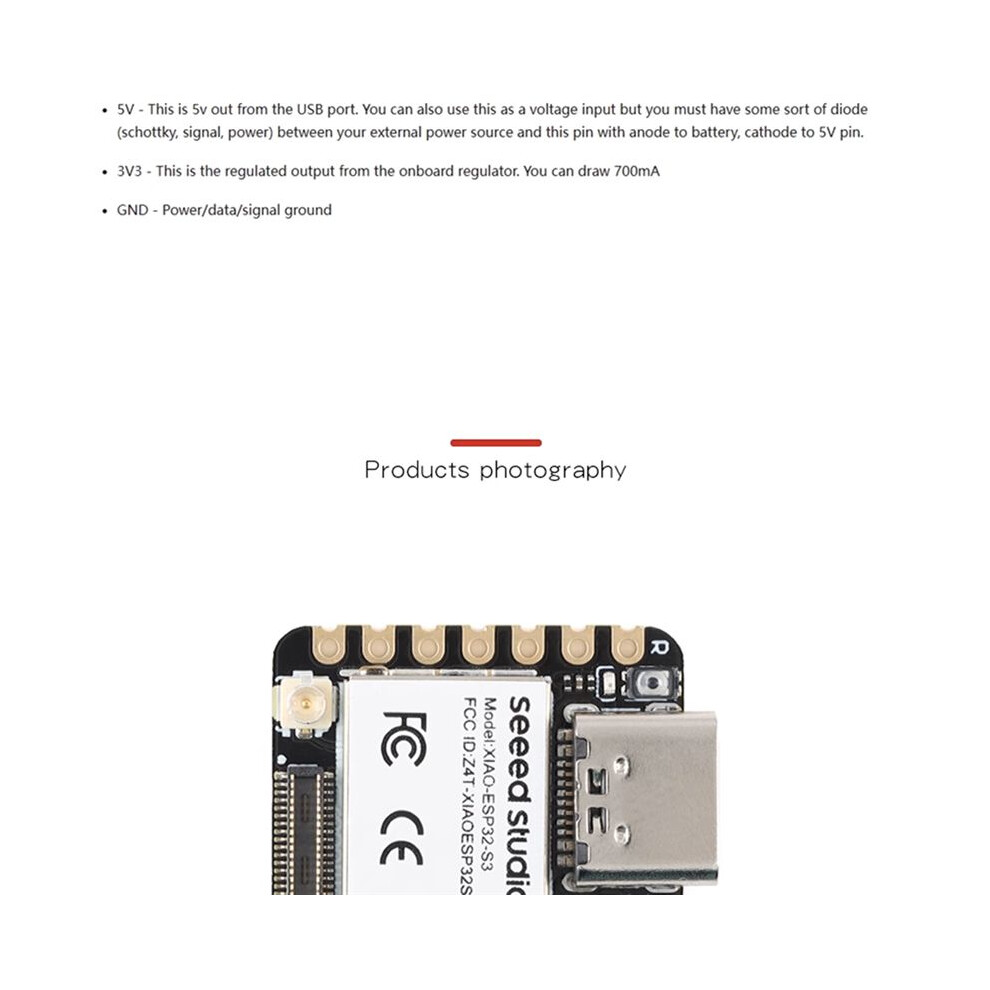 Xiao Esp32s3 Sense Seeeduino Esp32-S3 2.4G Wifi Ble Mesh 5.0 8Mb Ov2640 Camera Module Development Board 4713832376354
