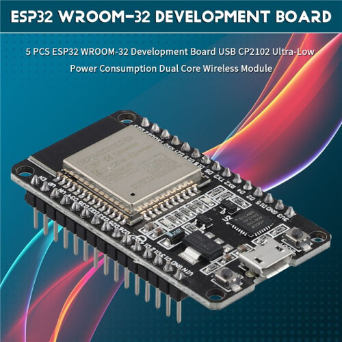 5 PCS ESP32 WROOM-32 Development Board USB CP2102 Ultra-Low Power Consumption Dual Core Wireless Module 1