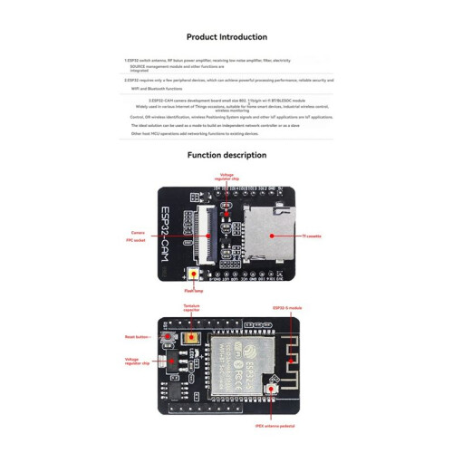 ESP32-CAM Development Board WiFi Module+OV2640 Camera ESP32 WIFI  IoT Motherboard Dual-Core 32-Bit CPU
