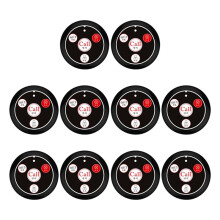 10PCS Call Button Wireless Pager Waiter Calling System for Restaurant Hookah Bar Cafe Bar Customer Service Black