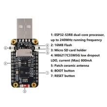 ESP32-S3 1.47 Inch LCD Display Development Board -Board RGB Color LED Full-Speed USB Serial Port 2.4GHz WiFi BLE5