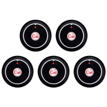 5Pcs Call Button Restaurant Pager Wireless Waiter Transmitter 433MHz for Hookah Bar Cafe Customer Service Black B
