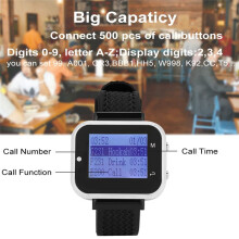 Système D'Appel Sans Fil 5 Boutons D'Appel de Table Émetteurs 1 Téléavertisseur de Montre, Sonnerie de Service de Serveur de Restaurant C