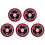5Pcs Call Button Restaurant Pager Wireless Waiter Transmitter 433MHz for Hookah Bar Cafe Customer Service Red A 1