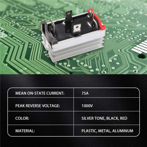 Aluminum Heatsink Base Single Phase Bridge Rectifier Diode 75A 1000V 2