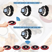 5Pcs Call Button Restaurant Pager Wireless Waiter Transmitter 433MHz for Hookah Bar Cafe Customer Service Black B