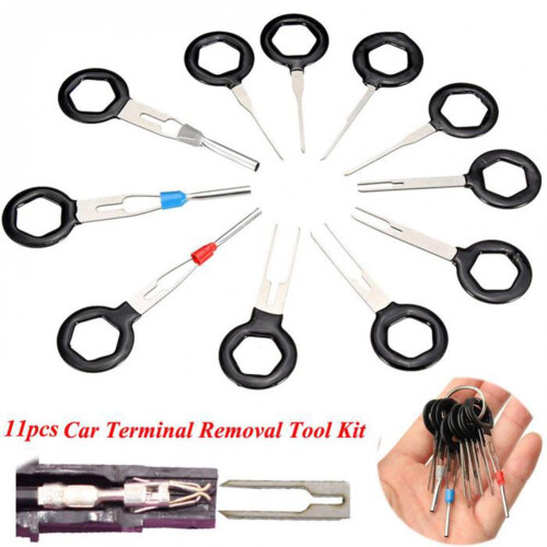 11PCS Auto Car Plug Circuit Board Wire Harness Terminal Extraction Pick Connector Crimp Pin Back Needle Remove Tool Set 2