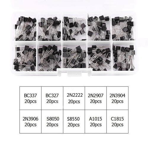 Kit Transistor da 200 Pezzi BC337 un C1815 Transistor al Silicio NPN TO-92 PNP 1