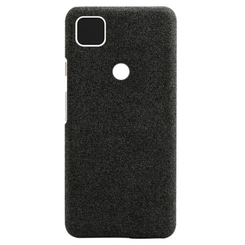 Phone Shell Cloth Pattern Leather Case  Pixel Anti Drop Protective Cover Suitable for  Pixel 4A(Black)
