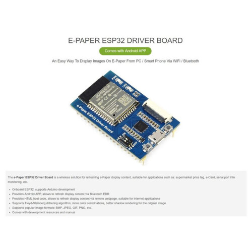Waveshare Universal E-Paper Driver Board med WiFi  SoC ESP32 Onboard Stöder Olika SPI E-Paper  Panels 1