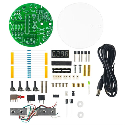 Electronic Scale DIY Kit,51 Microcontroller Soldering Practice Kit with Digital Tube Display HX711 Chip 5V 1
