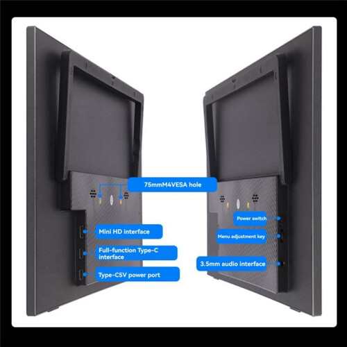 18.5 Inch Touch Screen LCD Portable Type-C/MiniHDMI-Compatible Interface IPS Display for Raspberry Pi 5, Mobile Phone EU 1