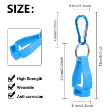 Handschoenclips voor Werkhandschoenhouders Handschoenriemclip met Metalen Karabijnhaken voor Bouwvakker Guard Labor (Blauw)