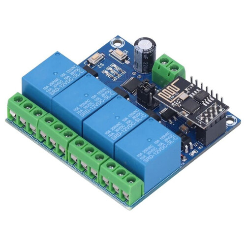 4 Channel WiFi Wireless Relay Module  Home Phone APP Remote  Module ESP8266 (12V)