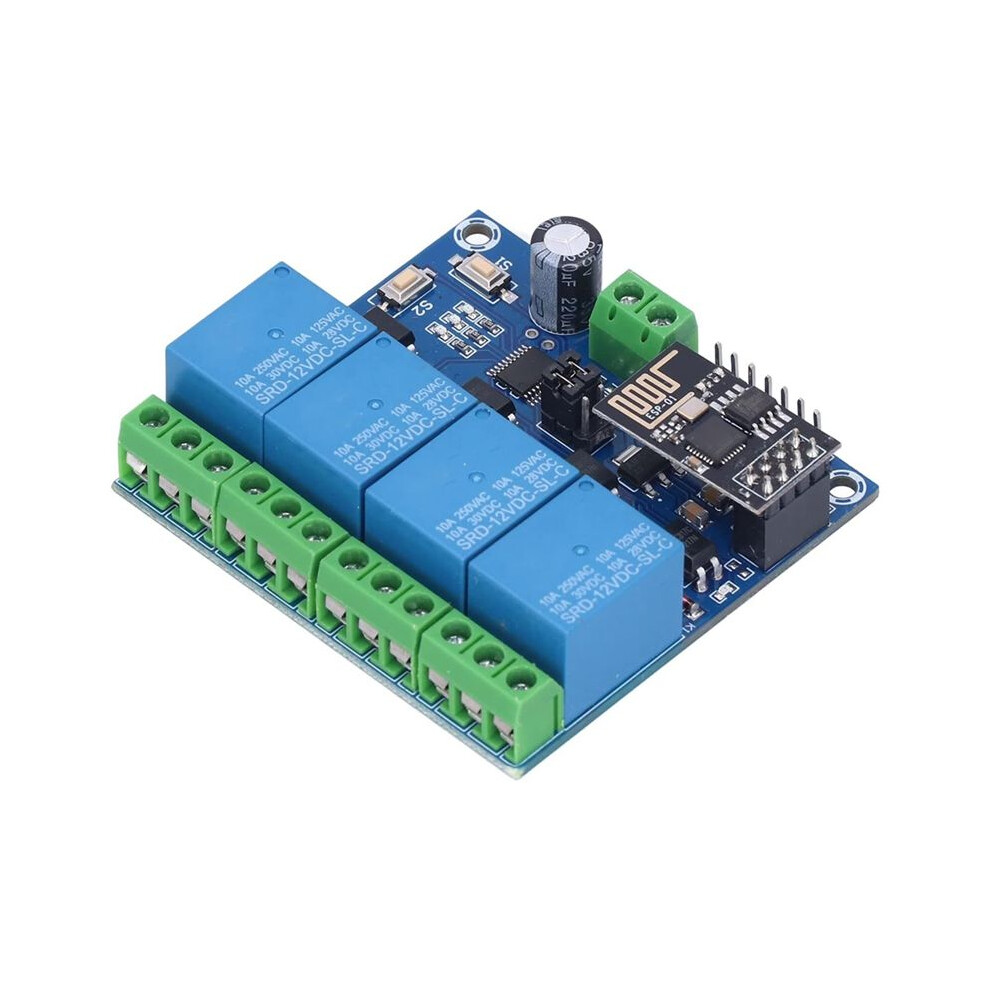 4 Channel Wifi Wireless Relay Module Home Phone App Remote Module Esp8266 (12V) 4712208519814