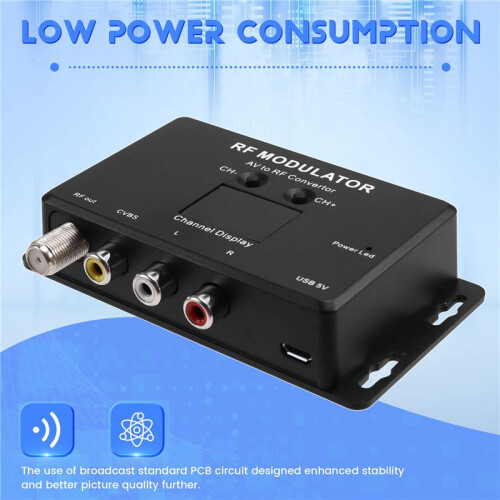 M60 RF Modulator AV to RF Converter UHF Modulator RF Signal Converter 2