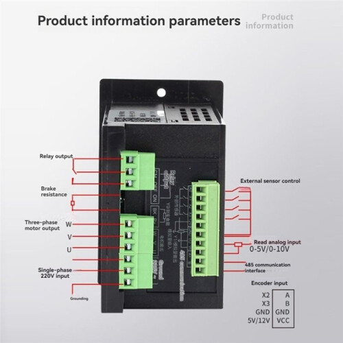 1500W Speed Regulator MCU T13-1500W-12-H Single-Phase Input 220V Three-Phase Input 220V Motor Controller 1