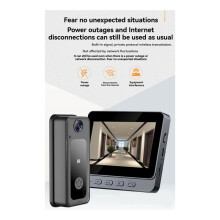 Interphone Sans Fil Tuya, Vision Nocturne, Écran LPS HD 4,3 Pouces, Caméra de Sécurité Intelligente.