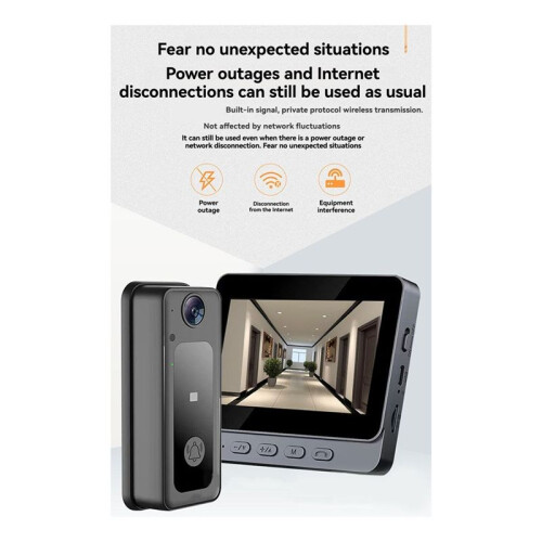 Tuya Wireless Intercom Doorbell Night Vision HD 4.3in LPS-Screen Video Doorbell Camera  Security Visual Doorbell