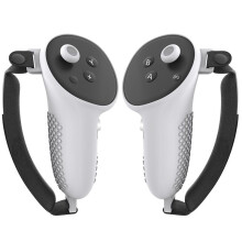 1 Par Silikonskydd för Joysticks, Halkfria Handgrepp med Justerbar Rem, Fallskydd för Meta Quest 3 VR A.