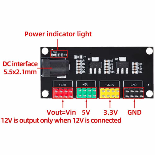 Power Supply Module 3.3v 5v 12v Multi-Output Voltage Conversion Module -DC12V to 3.3v 5v 12v 2
