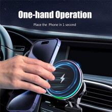 Wireless Charger Car Mount for , 15W Car Charger for Air Vent, Car Phone Holder Charger with LED Light