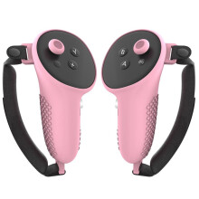 1 Par Silikonskydd för Joysticks, Halkfria Handgrepp med Justerbar Rem, Fallskydd för Meta Quest 3 VR D.