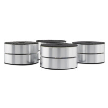 4PCS HiFi Speaker Isolation Feet Cushion Pads Stand Feet 40X23mm Aluminum Vibration Dampener Silver