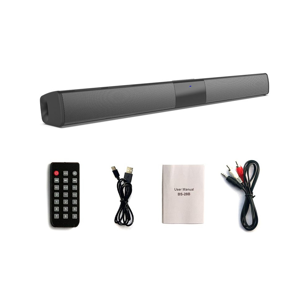 Bs-28B Soundbar Speaker Long Stereo Home Theater Sound Multifunctional Desktop Wireless Portable Speaker 6031272616181