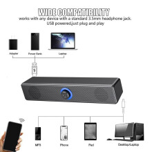 Computer Speakers with Knob Volume Control and 3.5mm Aux Input,Portable Soundbar Speaker for PC Laptop
